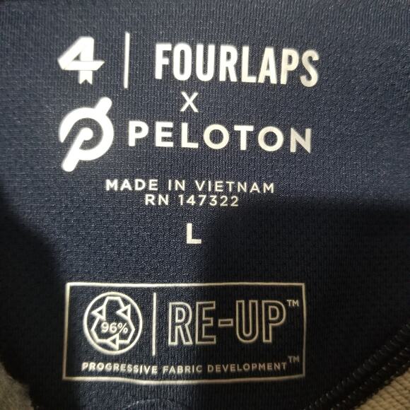 Peloton x Fourlaps Sweatshirt Mens Large Pullover Grey Rush 1/4 Zip Reflective - Picture 7 of 15